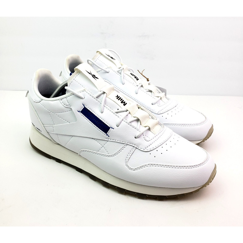 Reebok Milk Makeup Classic Vegan Mens Size 11.5 White Lifestyle Sneaker Shoes